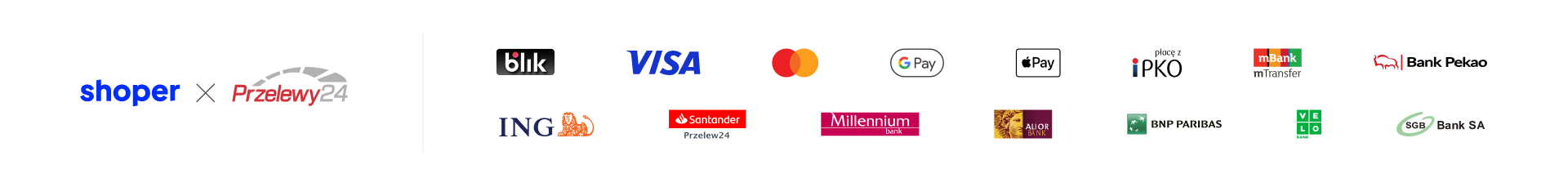 logotypy dostępnych formn płatności w sklepie